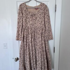 JessaKae Floral Lace-Up Midi Dress – Size XL